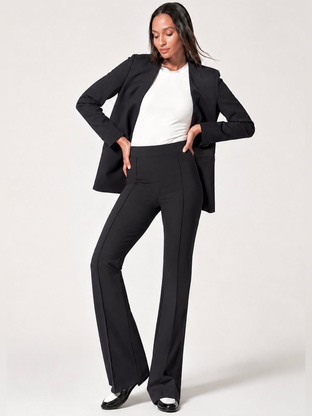 Spanx Super Smooth Perfect Fit Ponte Flare Pant Size Small Petite